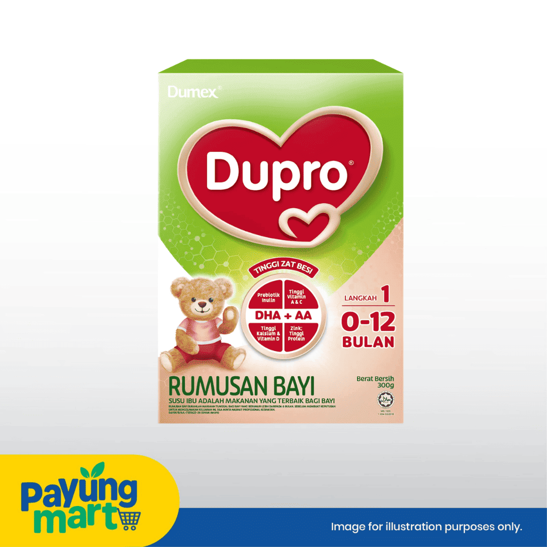 DUMEX DUPRO INFANT FORMULA LANGKAH 1 ( 0-12 BULAN ) 300G Dumex Dupro Infant Formula Langkah 1 (0-12 Bulan) - Image 1