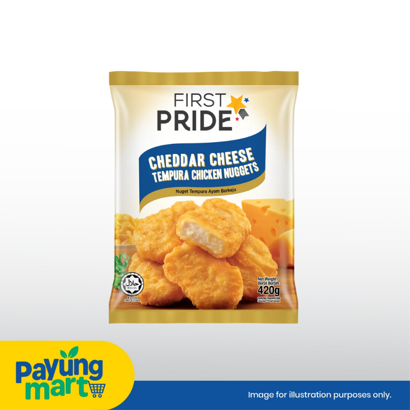 FIRST PRIDE CHEDDAR CHEESE NUGGETS 420G First Pride Tempura Chicken Nuggets (Cheddar Cheese) - Image 1