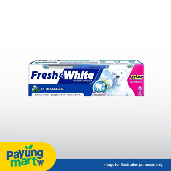 Fresh & White Toothpaste Extra Cool Mint (Free Berus Gigi)