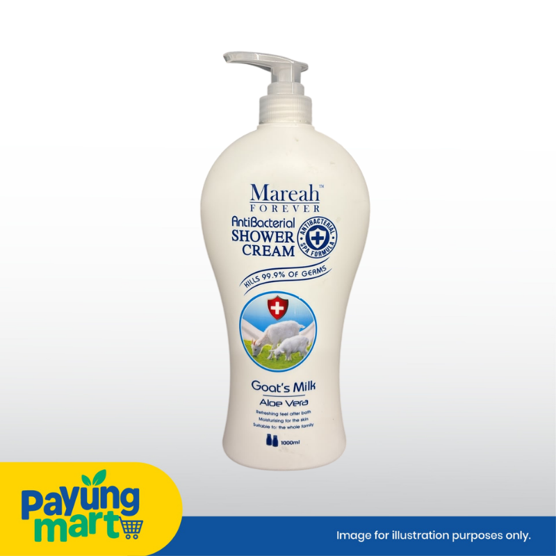 MAREAH ANTIBACTERIAL SHOWER CREAM GOAT'S MILK ALOE VERA 1000ML RM 7.40 Mareah Antibacterial Shower Cream Goat's Milk Aloe Vera - Image 1