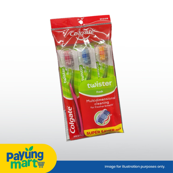 COLGATE TOOTHBRUSH TWISTER FRESH MEDIUM RM 10.80 Colgate Toothbrush Twister Fresh Medium (3 Pcs) - Image 1