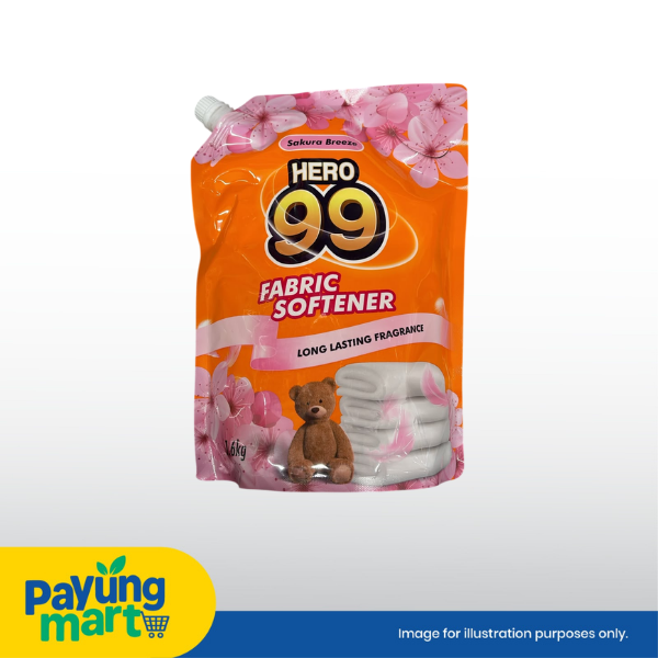 HERO 99 FABRIC SOFTENER SAKURA BREEZE LONG LASTING FRAGRANCE 1.6KG RM 6.50 Hero 99 Fabric Softener Sakura Breeze Long Lasting Fragrance - Image 1