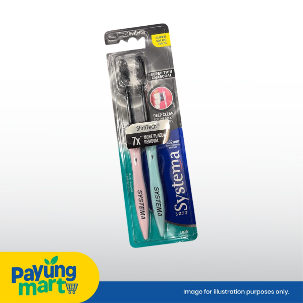 Systema Super Thin Charcoal Toothbrush (2 Pcs)