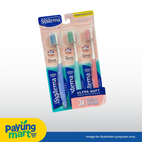 SYSTEMA TOOTHBRUSH SUPER VALUE PACK SENSITIVE ULTRA SOFT RM 23.99 Systema Sensitive Ultra Soft Toothbrush (3 Pcs) - Image 1